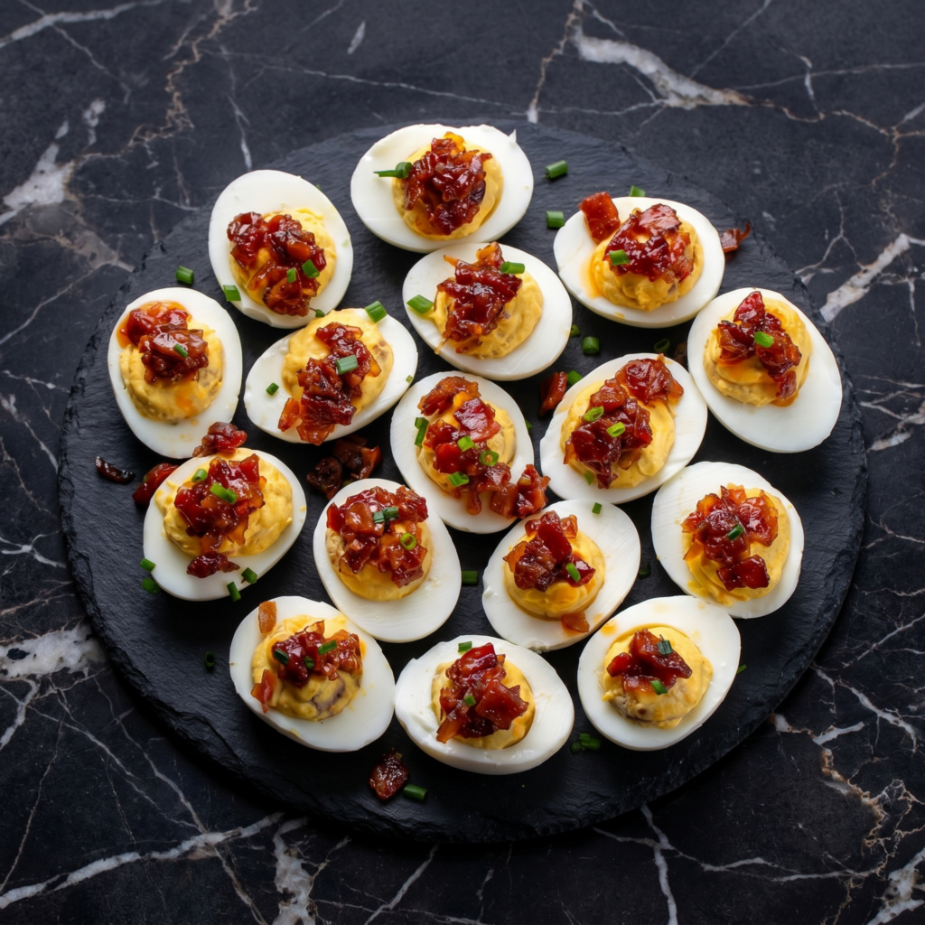 Deviled Eggs with Bacon (The First Thing to Disappear)