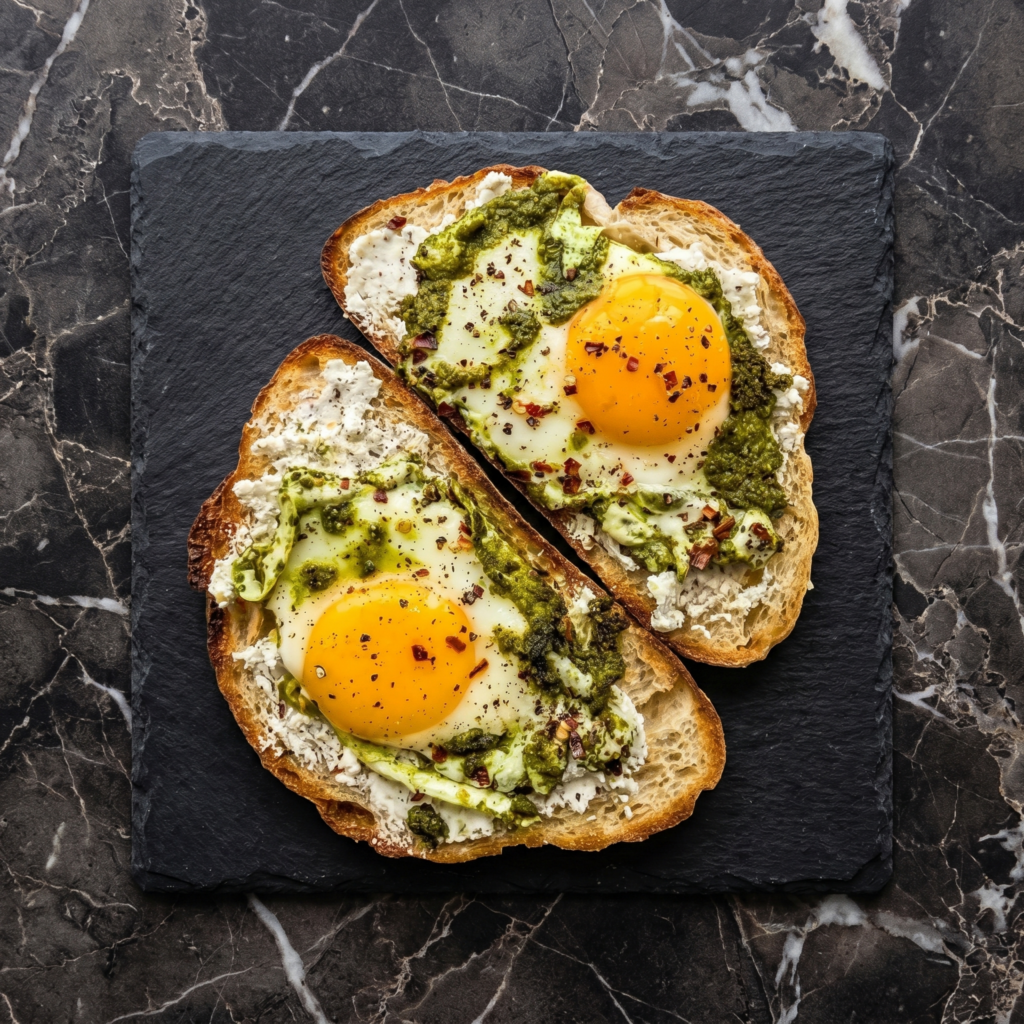Egg and Pesto Toast: 5-Minute Fancy Breakfast